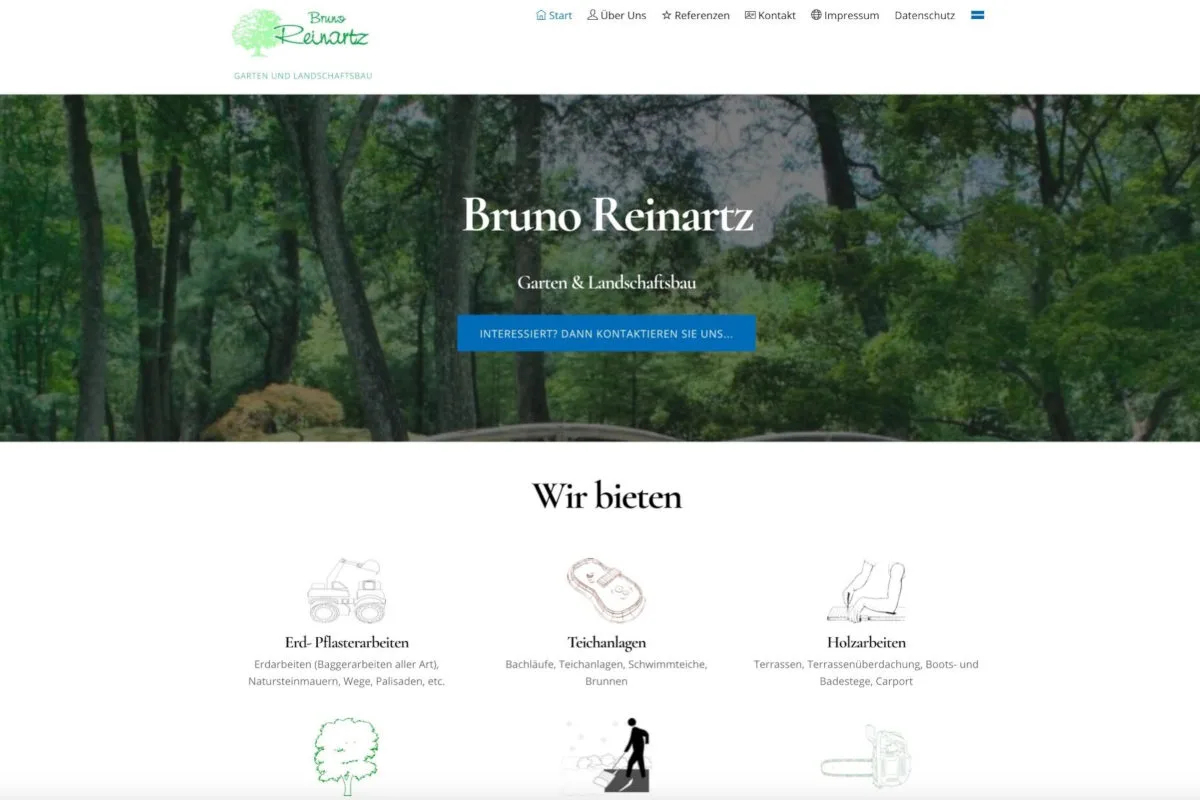 Referenz für Webseitenerstellung und individuelles Webdesign für Bruno Reinartz von Daun EDV