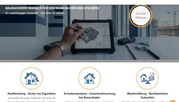 Referenz für Webseitenerstellung und individuelles Webdesign für Bausachverständiger Michael Krückels von Daun EDV